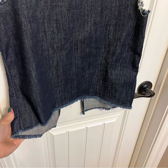 Allsaints Blue Denim Open Back Top - Picture 7 of 7